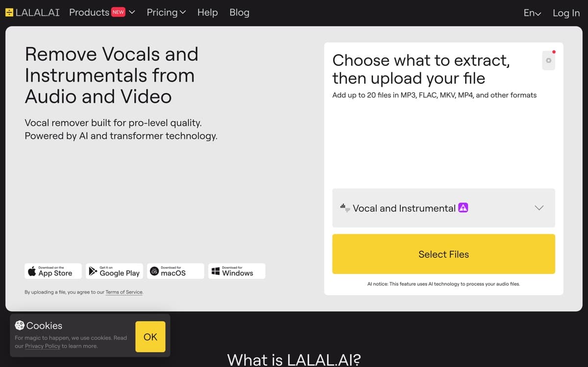 LALAL.AI — screenshot of the official site