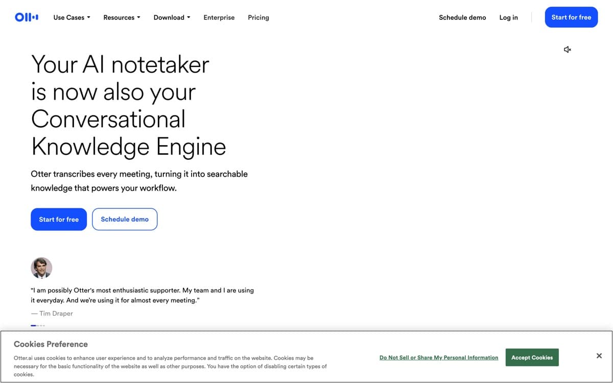 Otter.ai — screenshot of the official site