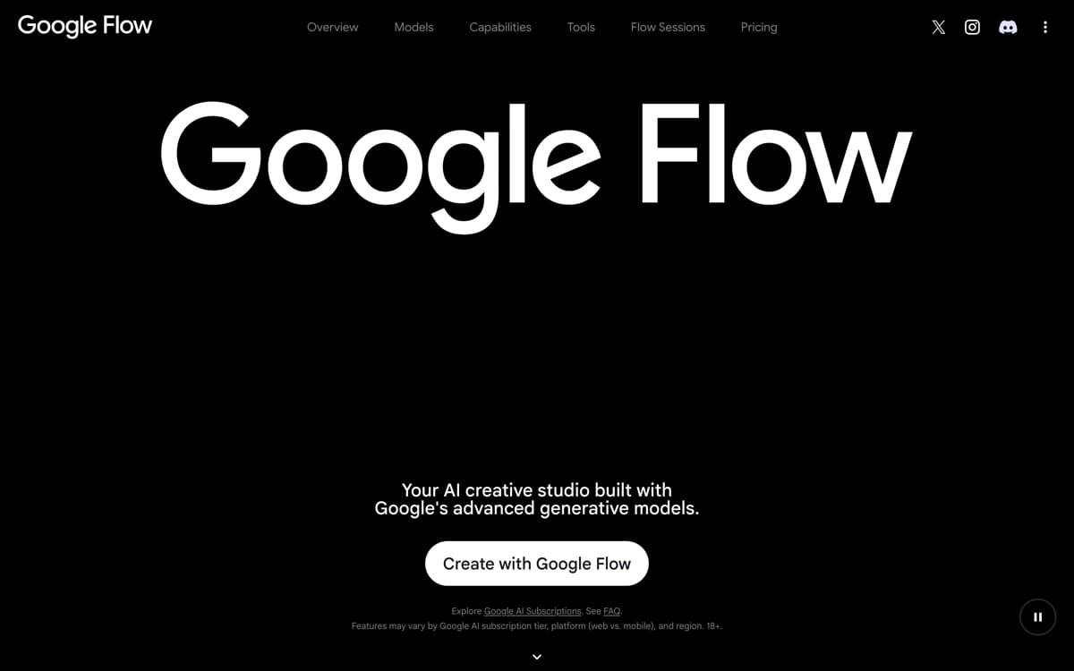 Google Veo 3.1 (official site) — screenshot used editorially; all rights belong to the vendor Google Veo 3.1 — screenshot of the official site