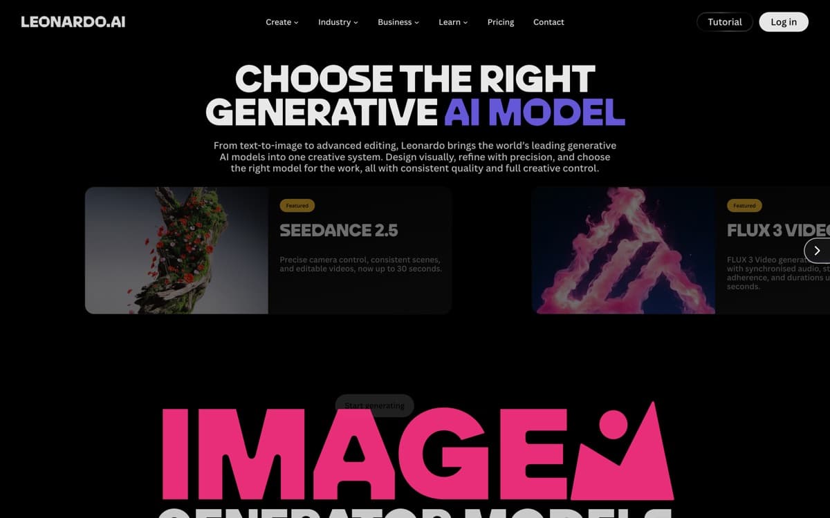 Leonardo AI product pages — screenshots used editorially; all rights belong to the vendor Leonardo AI — the product's features, from the vendor's site
