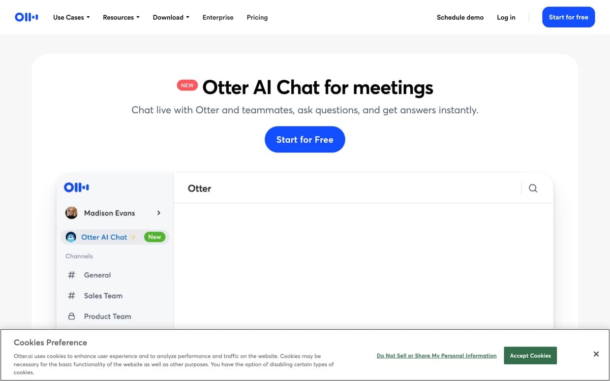 Otter.ai product pages — screenshots used editorially; all rights belong to the vendor Otter.ai — the product's features, from the vendor's site